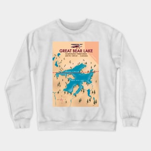 Great Bear Lake Canada Map Crewneck Sweatshirt